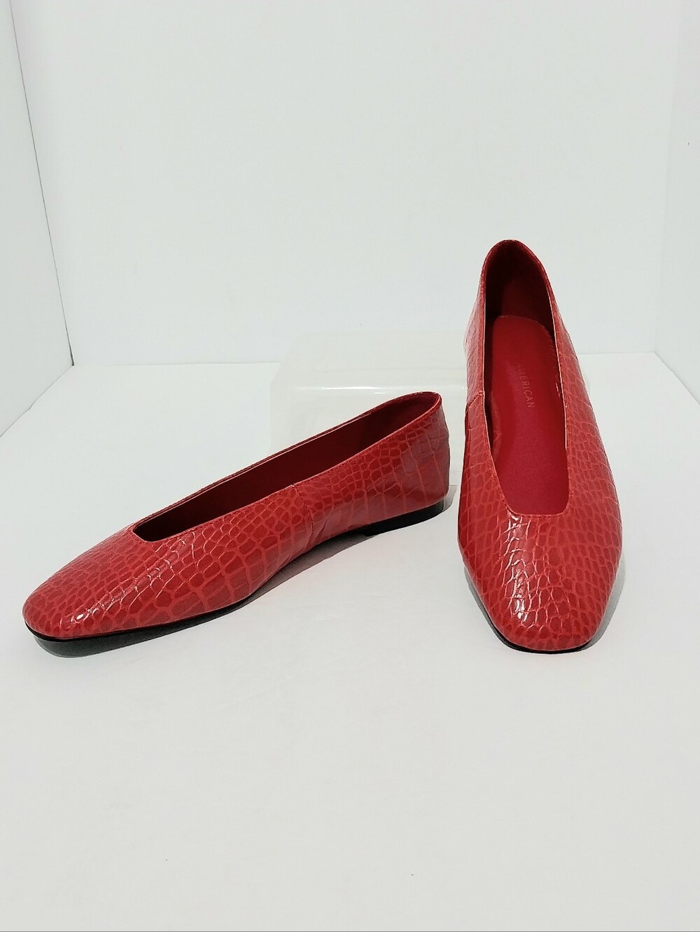 Good American Croc-Embossed Ballet Flats, NEW, Size 6.5